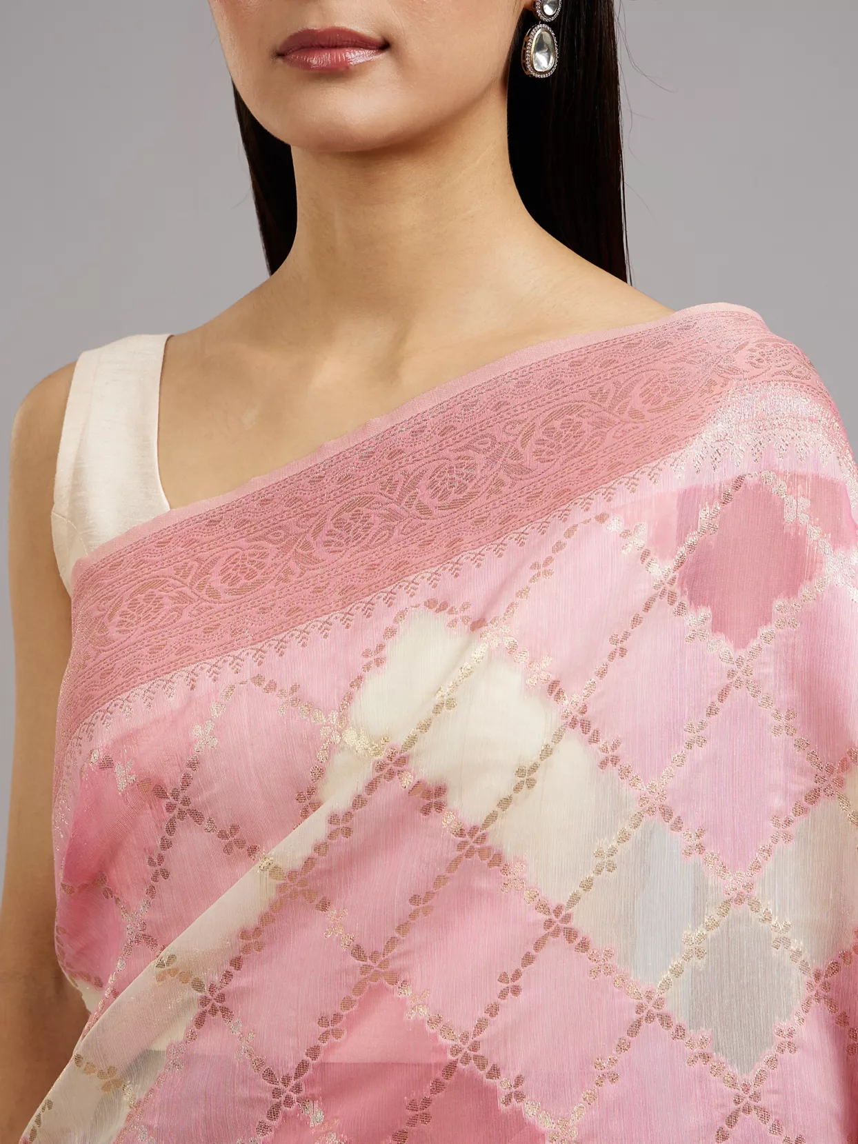 Vibrant Pink Elegance Saree - Image 4